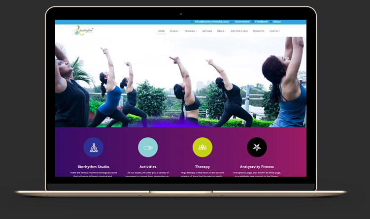 Biorhythm Yoga Studio Pune India - InvestSahi - Logo Design, Graphic Design, Branding, UI Ux Design, Website Design & Development class=